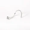 Piercing de nez avec strass classique 0,6 mm couleur argentée