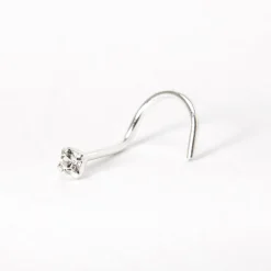 Piercing de nez avec strass classique 0,6 mm couleur argentée
