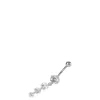 Piercing de nombril pendentif triple strass 1,6 mm
