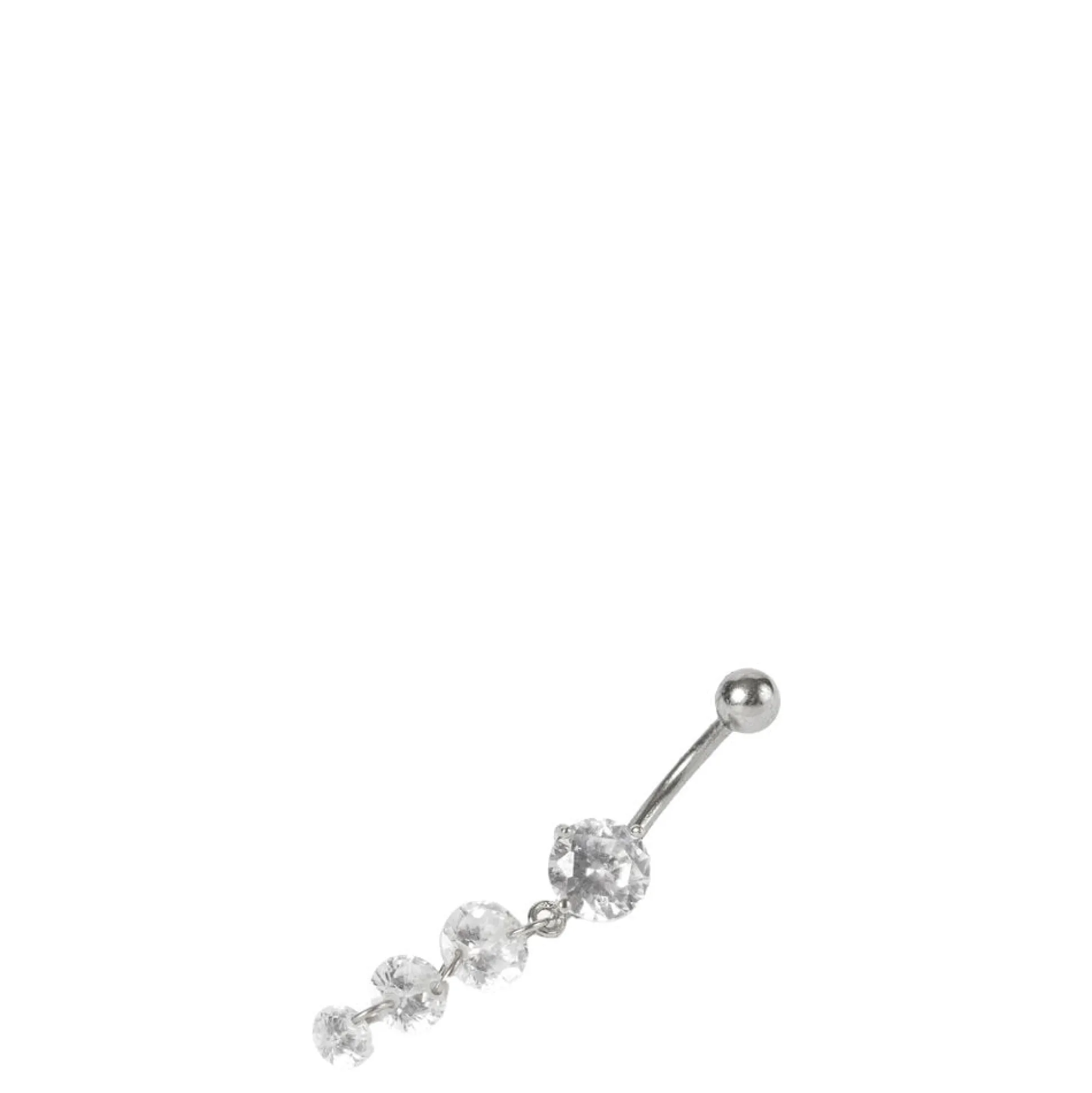 Piercing de nombril pendentif triple strass 1,6 mm