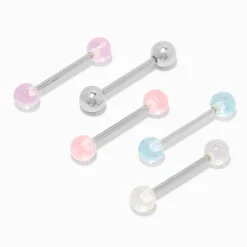 Piercings de langue barbell 1,6 mm boule disco - Lot de 5