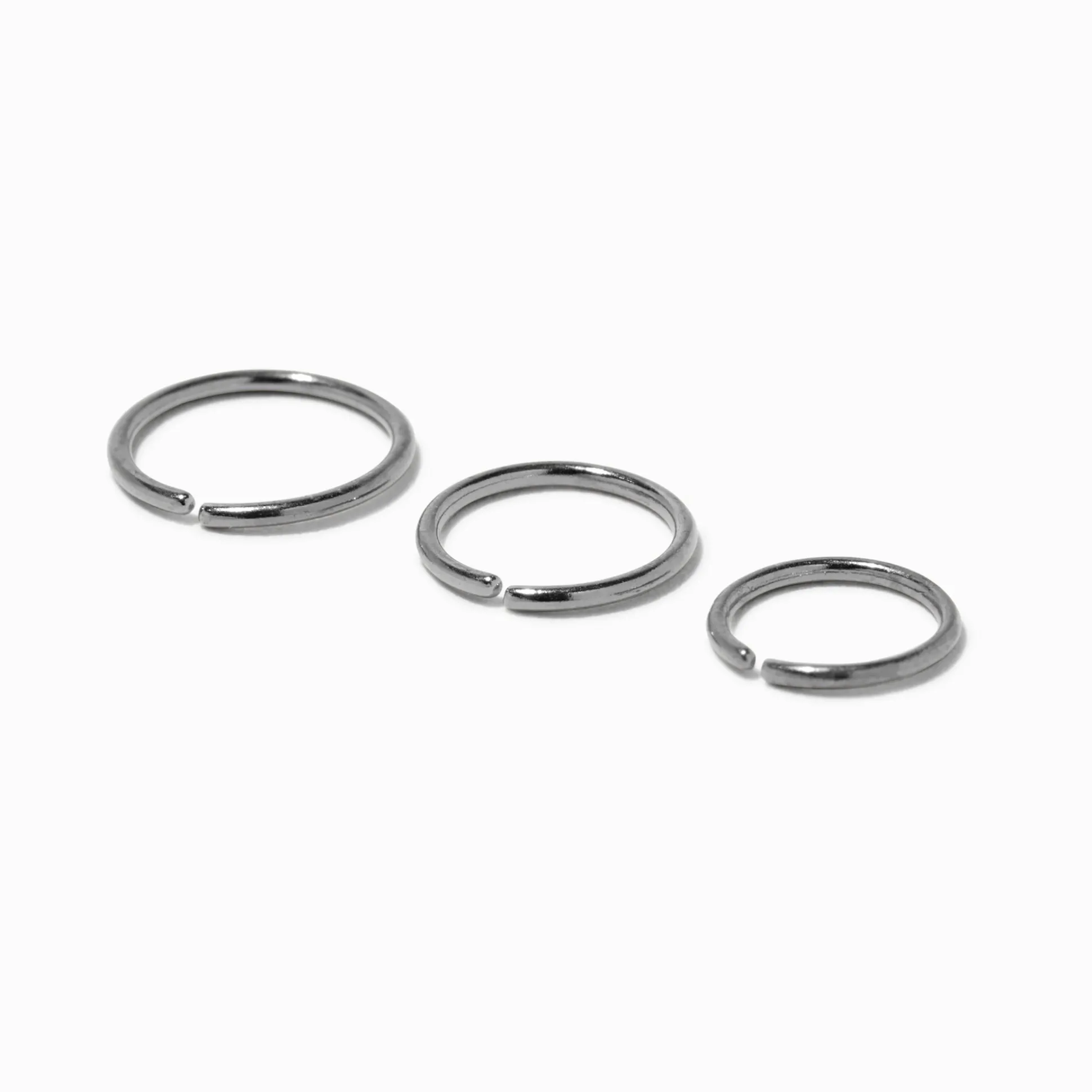 Piercings de nez aux designs variés 0,8 mm couleur argentée - Lot de 3