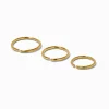 Piercings de nez aux designs variés 0,8 mm couleur dorée - Lot de 3