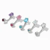 Piercings de nombril 1,6 mm avec strass et cœurs pastel - Lot de 5