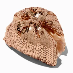 Pince à cheveux à nœud à sequins couleur dorée
