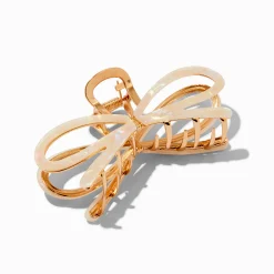 Pince à cheveux à nœud couleur dorée iridescente