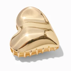 Pince à cheveux cœur en métal couleur dorée