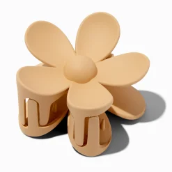 Pince à cheveux de taille moyenne à fleurs brun roux mate