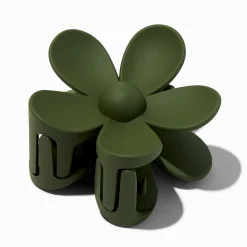 Pince à cheveux de taille moyenne fleur vert sauge