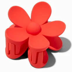 Pince à cheveux de taille moyenne fleurs corail
