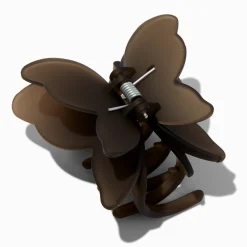 Pince à cheveux effet givré papillon noire