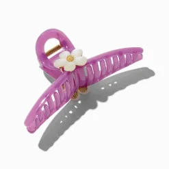 Pince à cheveux en métal orchidée d’imitation blanche