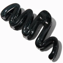 Pince à cheveux en tulle noir à paillettes