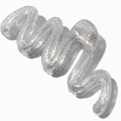 Pince à cheveux en zig zag paillettes couleur argentée