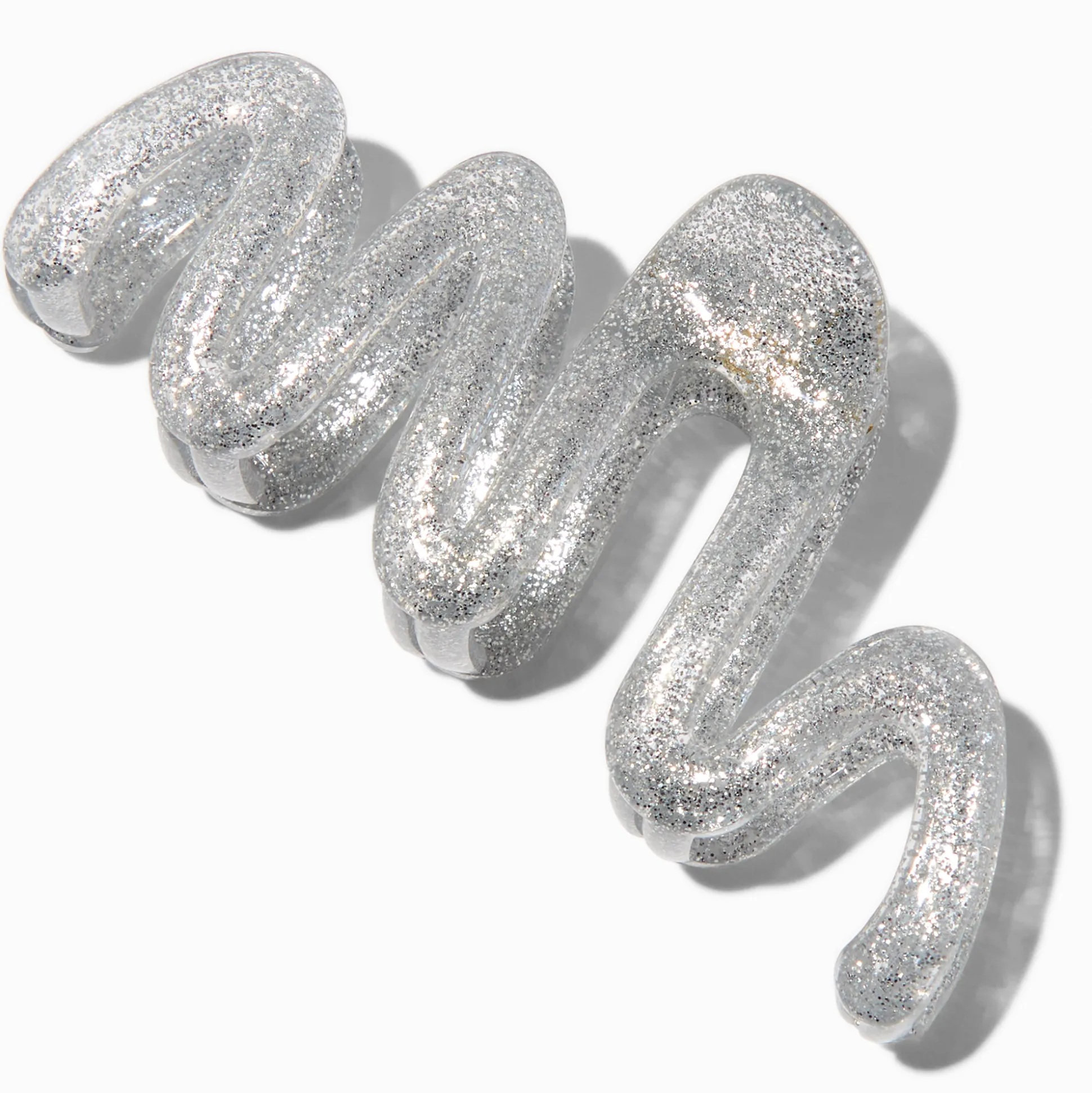 Pince à cheveux en zig zag paillettes couleur argentée