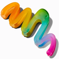 Pince à cheveux en zig zag effet givré arc-en-ciel