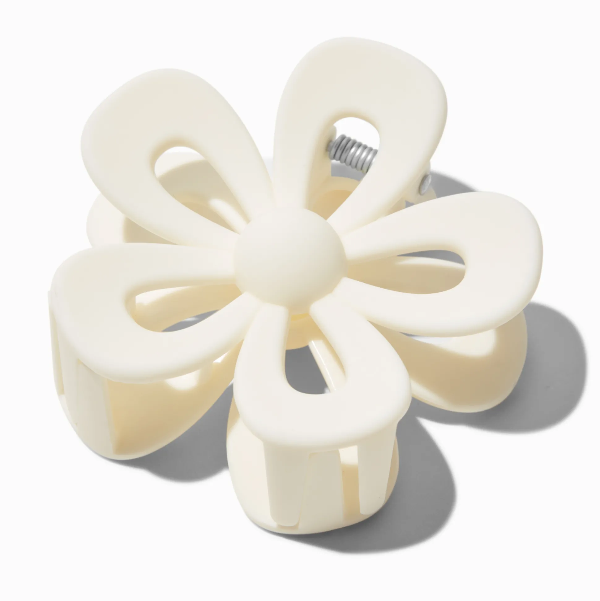 Pince à cheveux fleur ajourée blanche