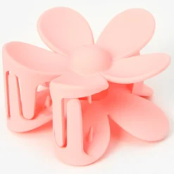 Pince à cheveux fleur mate - Rose clair