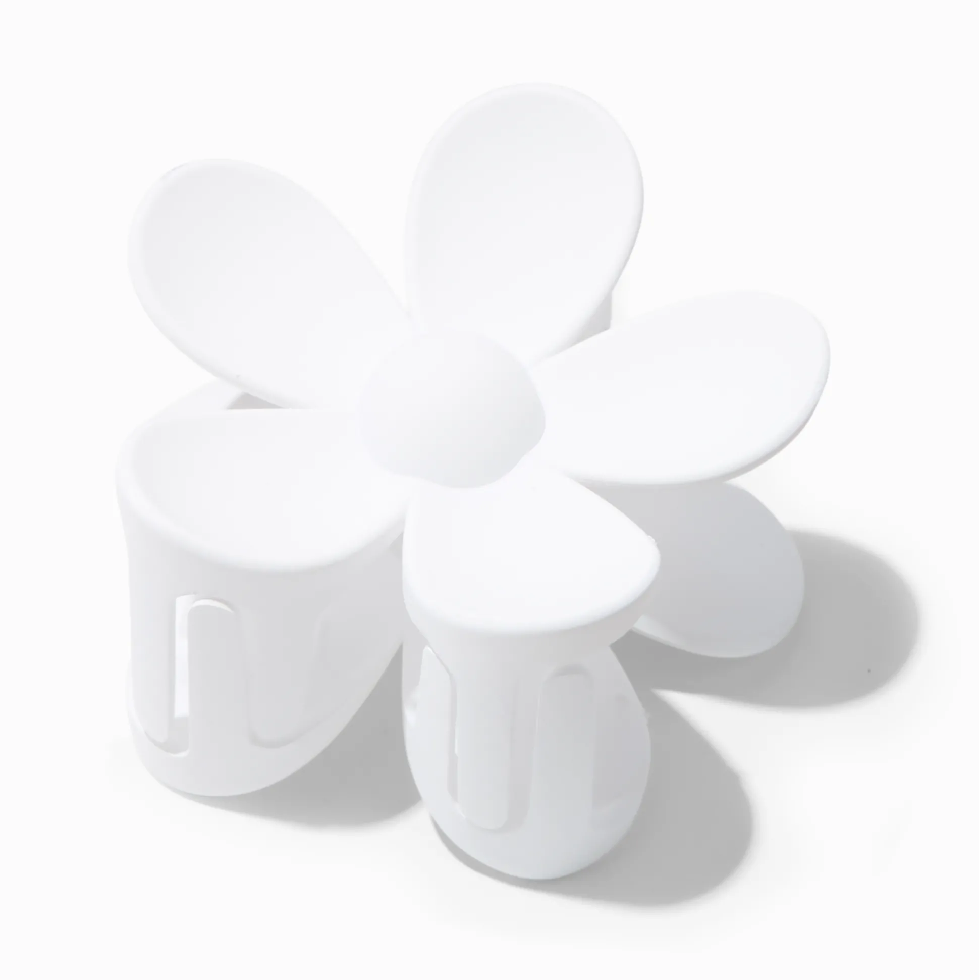 Pince à cheveux fleur mate - Blanc