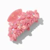 Pince à cheveux fleur strass corail