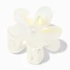 Pince à cheveux fleur transparente de taille moyenne iridescente - Blanc