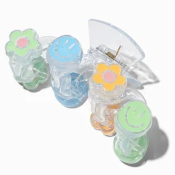 Pince à cheveux fleur visage souriant