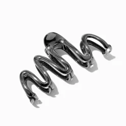 Pince à cheveux métallique couleur argentée motif ondulé