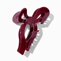 Pince à cheveux nœud bordeaux