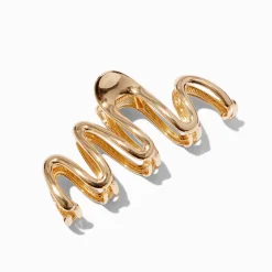 Pince à cheveux ondulée métallique couleur dorée