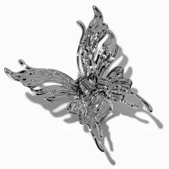 Pince à cheveux papillon couleur argentée