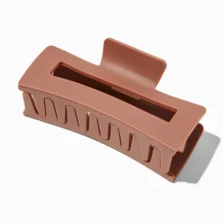 Pince à cheveux rectangulaire marron mat