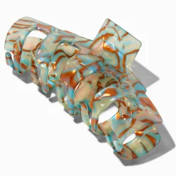 Pince à cheveux tourbillon couleur turquoise et marron