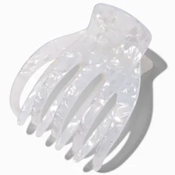 Pince à cheveux yoga effet marbré couleur ivoire