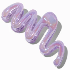 Pince à cheveux zig zag iridescente violette