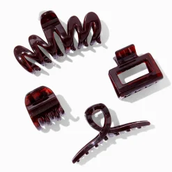 Pinces à cheveux aux designs variés écaille de tortue - Lot de 4