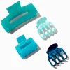 Pinces à cheveux bleu été - Lot de 4