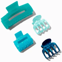 Pinces à cheveux bleu été - Lot de 4