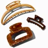 Pinces à cheveux écaille de tortue couleur dorée aux designs variés - Lot de 3