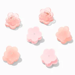 Pinces à cheveux fleurs roses variées - Lot de 6