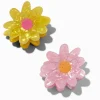 Pinces à cheveux marguerites rose et jaune - Lot de 2