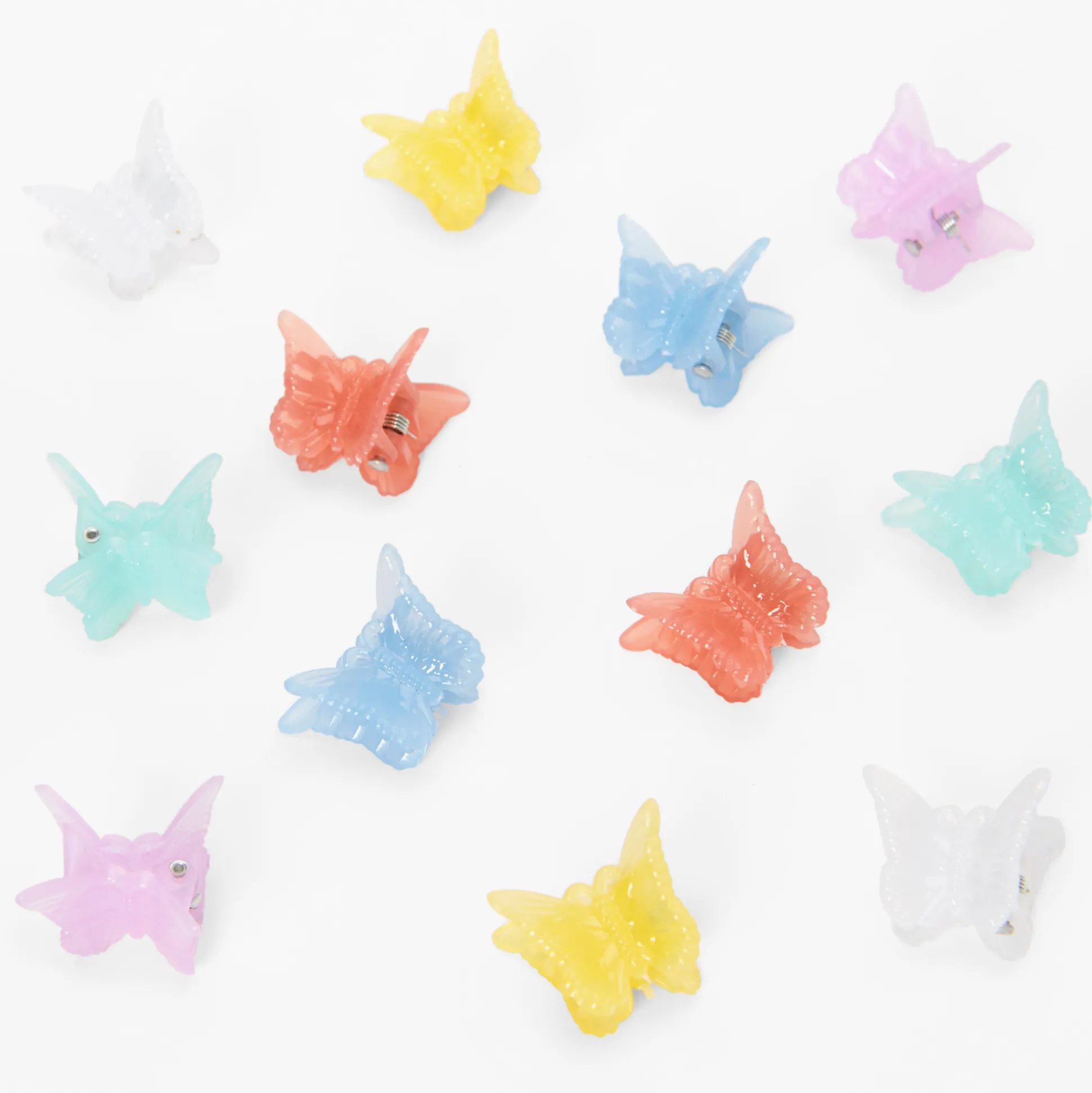 Pinces à cheveux papillon pastel - Lot de 12