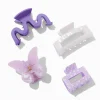 Pinces à cheveux papillons violets variés - Lot de 4