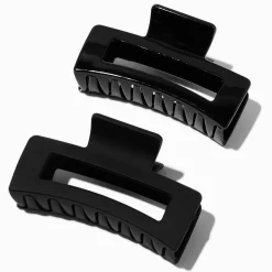 Pinces à cheveux rectangulaires noires - Lot de 2