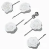 Pinces à cheveux strass fleur tulle blanches - Lot de 6