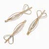 Épingles à cheveux ajourées cœur couleur dorée - Lot de 3