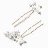 Épingles à cheveux bouquet de fleurs et perles d’imitation blanches - Lot de 2