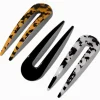 Épingles à cheveux en forme de U noires et écaille de tortue - Lot de 3