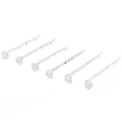 Épingles à cheveux gouttes en zircon cubique d'imitation couleur argentée - Lot de 6