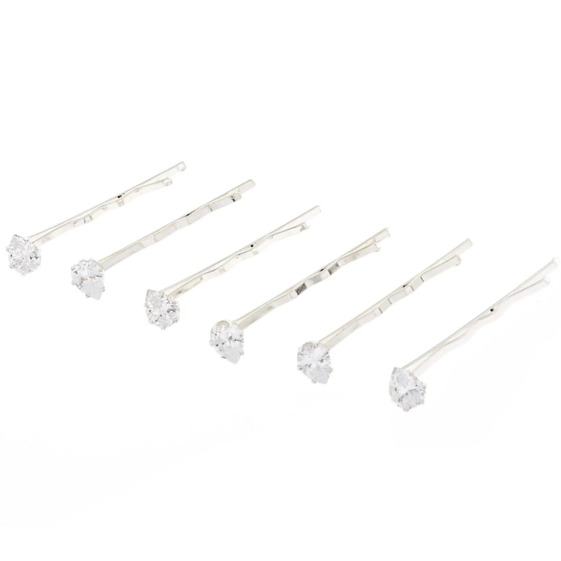 Épingles à cheveux gouttes en zircon cubique d'imitation couleur argentée - Lot de 6