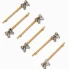 Épingles à cheveux nœuds en zircon cubique couleur dorée - Lot de 6